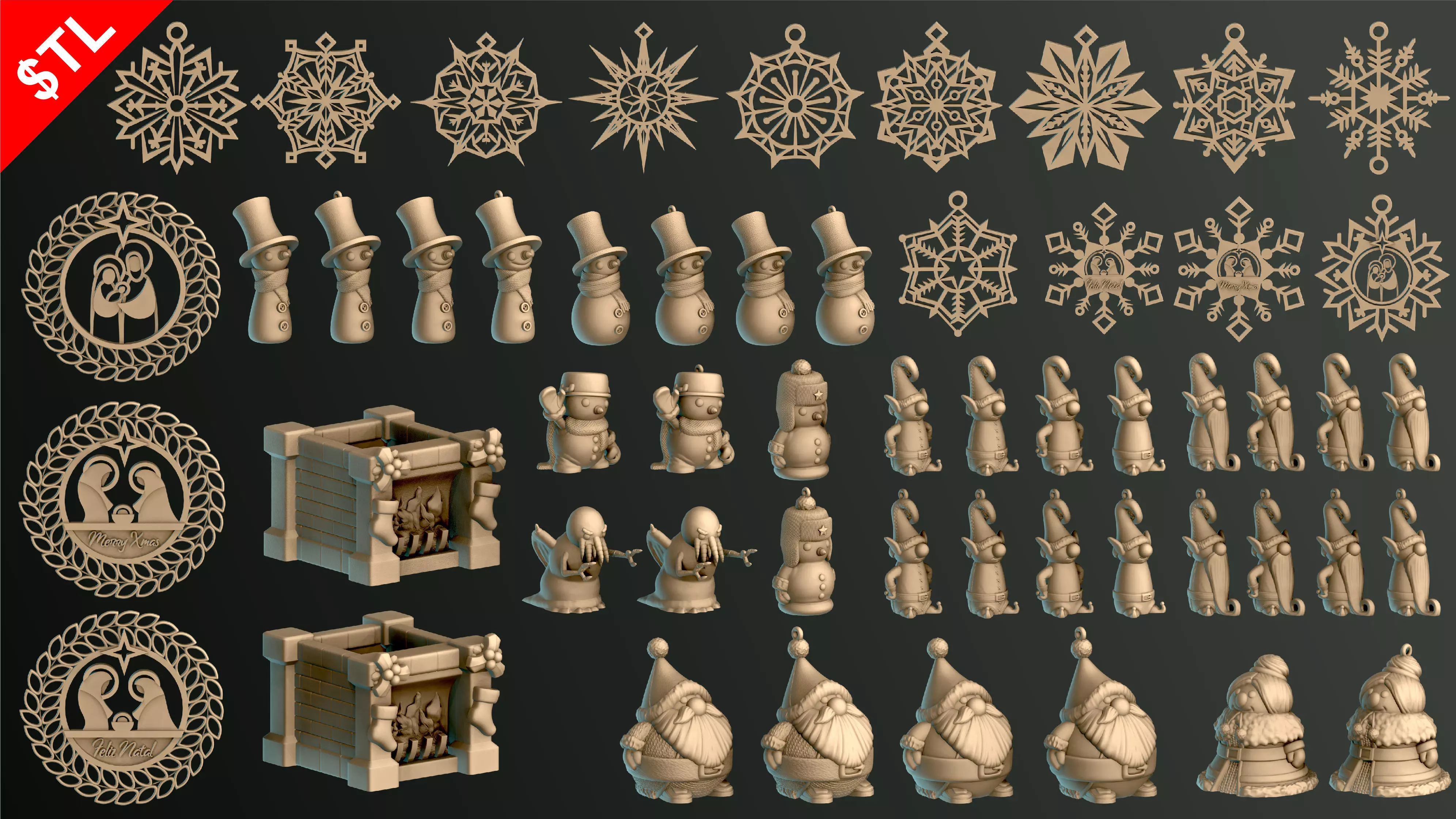 Christmas Pack 02 - Collection 3D print model_0