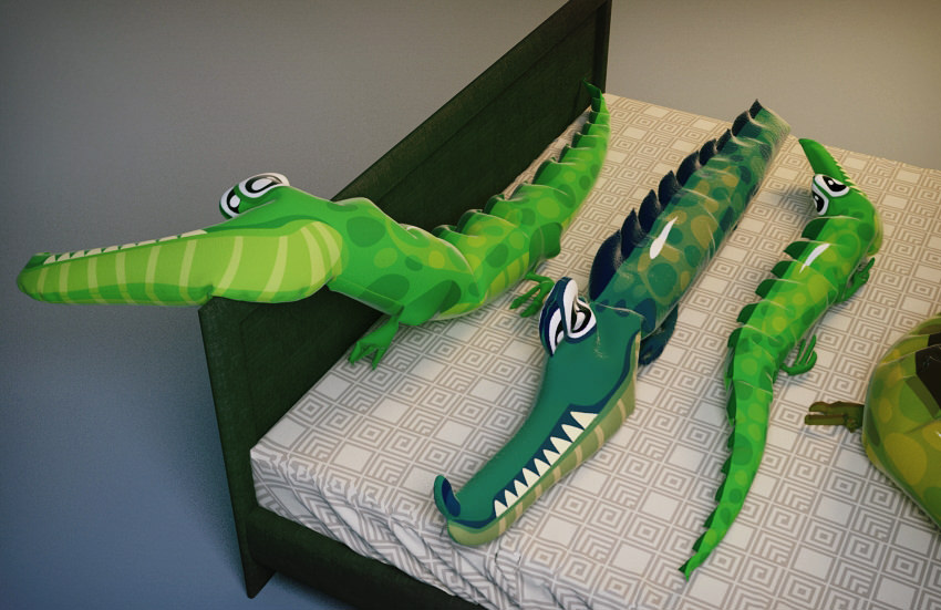 Aligator crocodile pillows 3D model_2