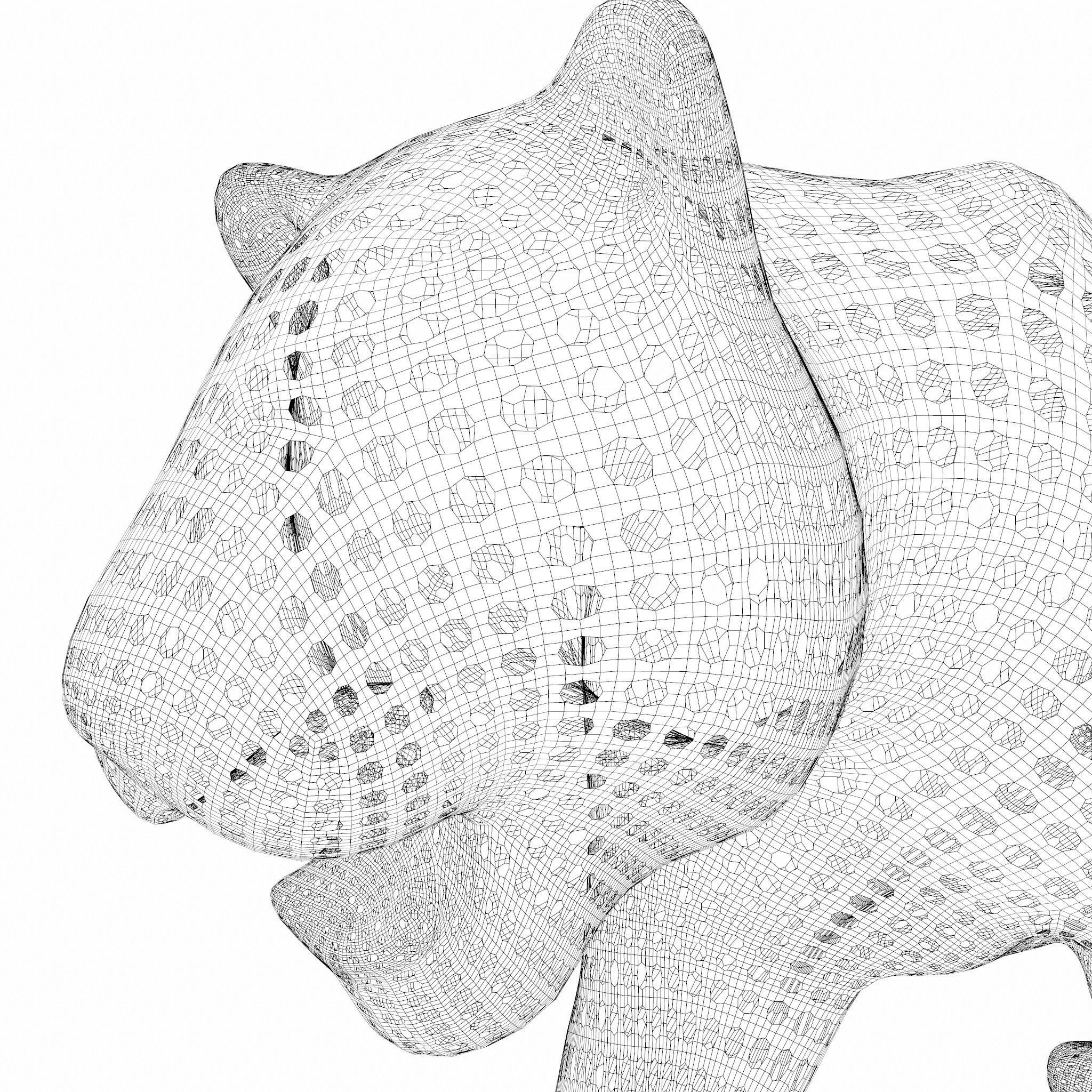 Tiger Abstract Wireframe White  3D model_8