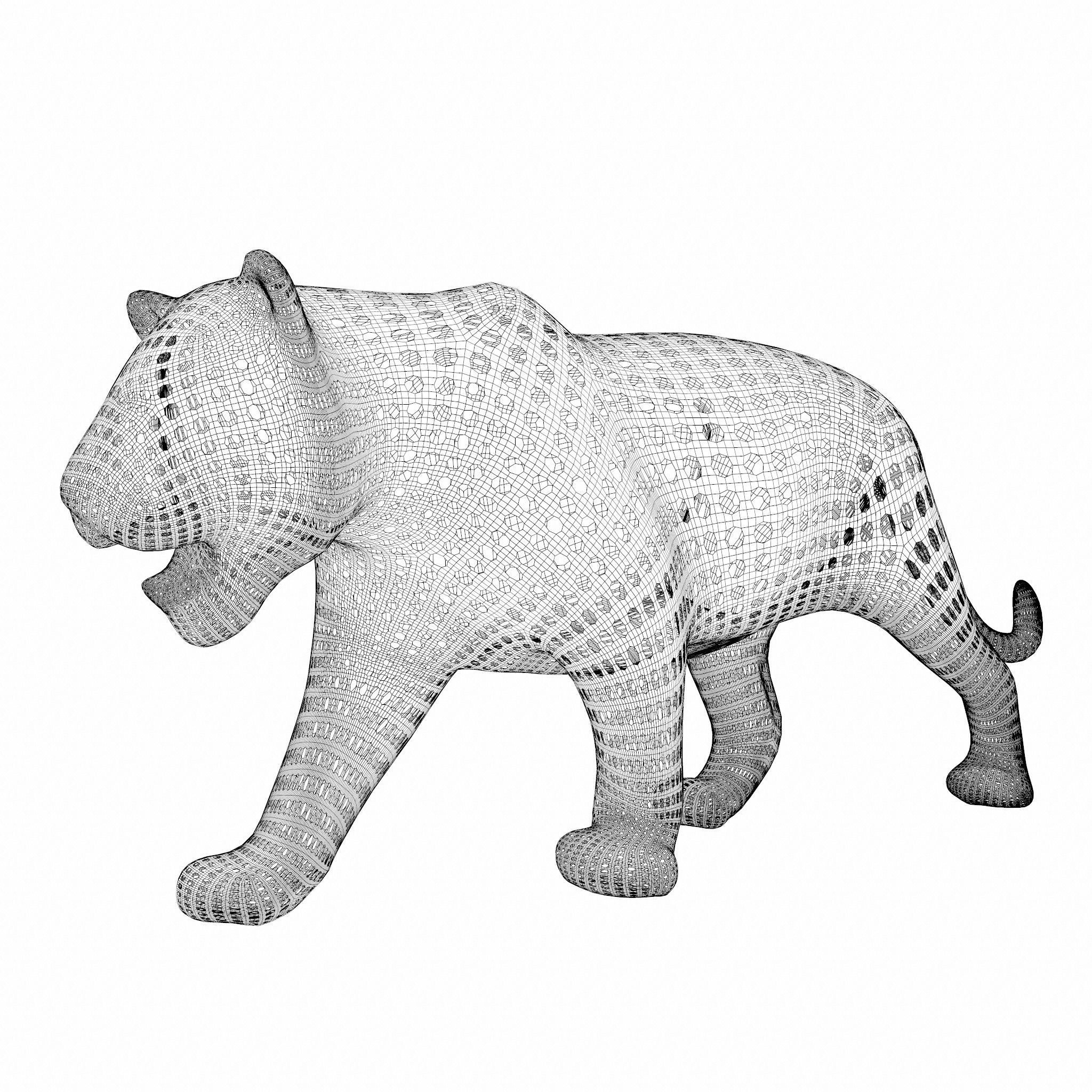 Tiger Abstract Wireframe White  3D model_6