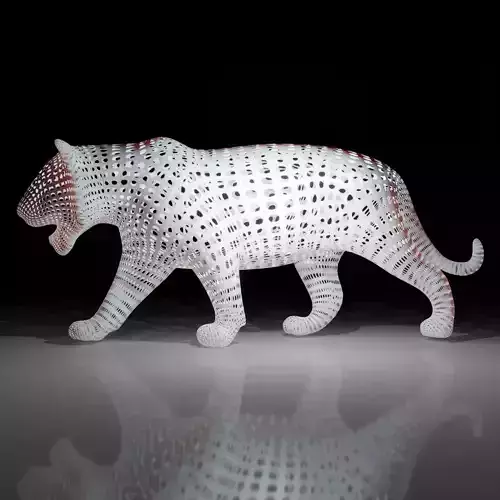 Tiger Abstract Wireframe White  3D model Tiger Abstract Wireframe White  3D model