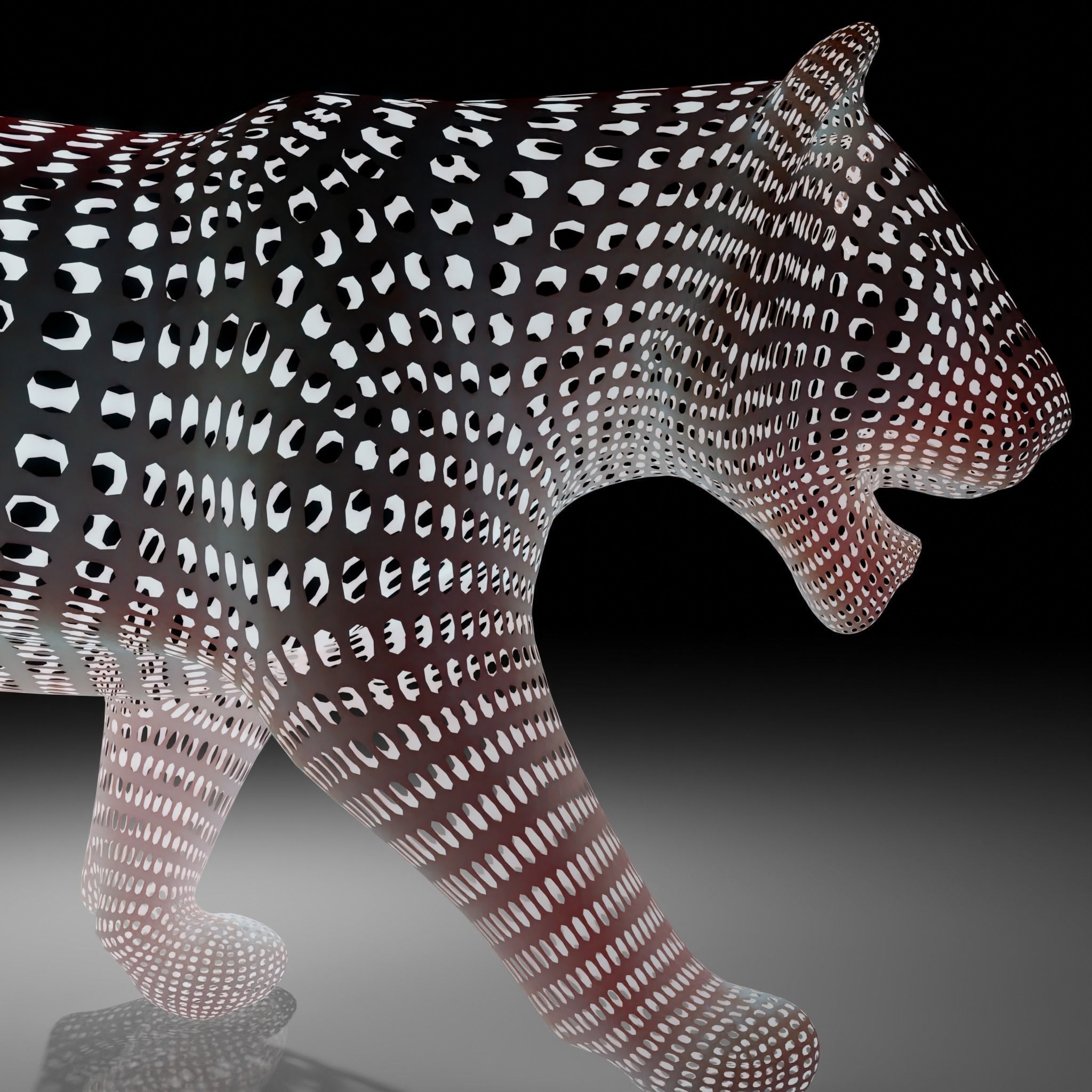 Tiger Abstract Wireframe White  3D model_5