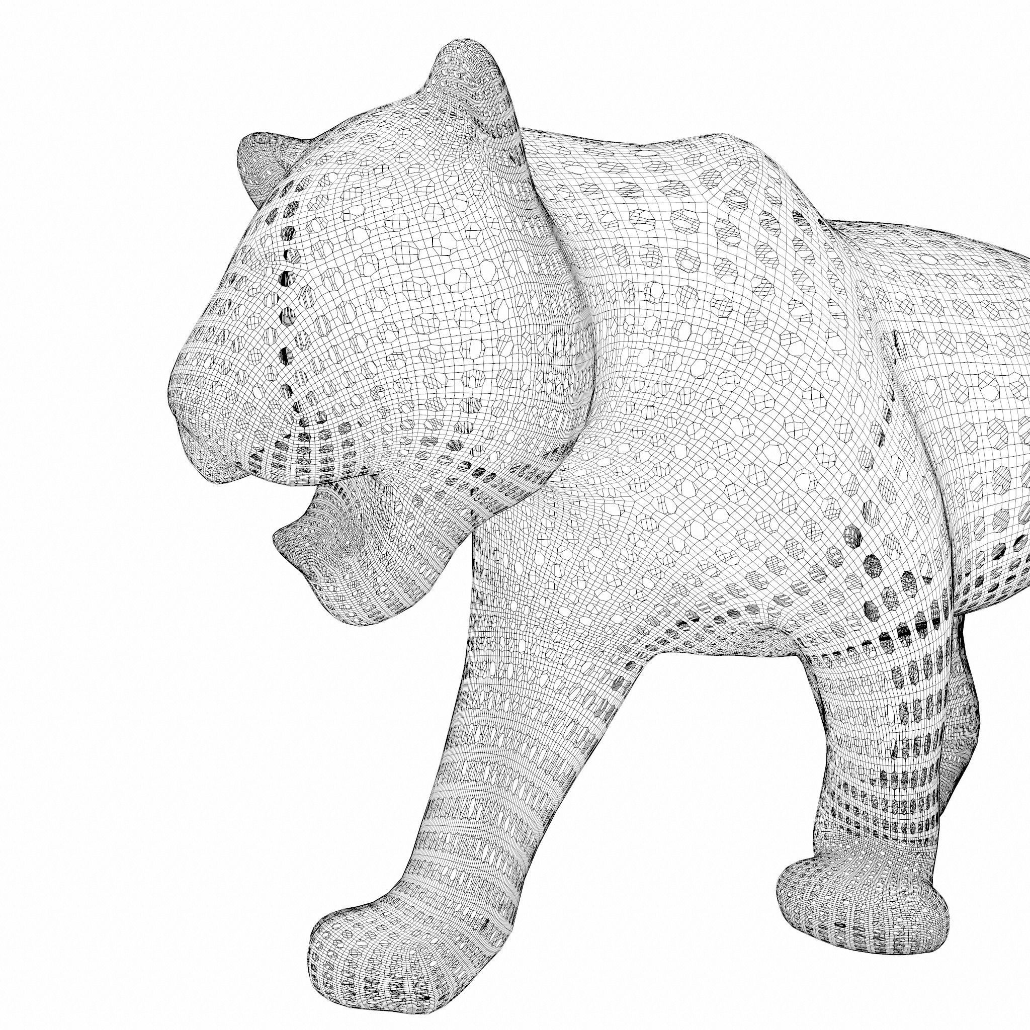 Tiger Abstract Wireframe White  3D model_7