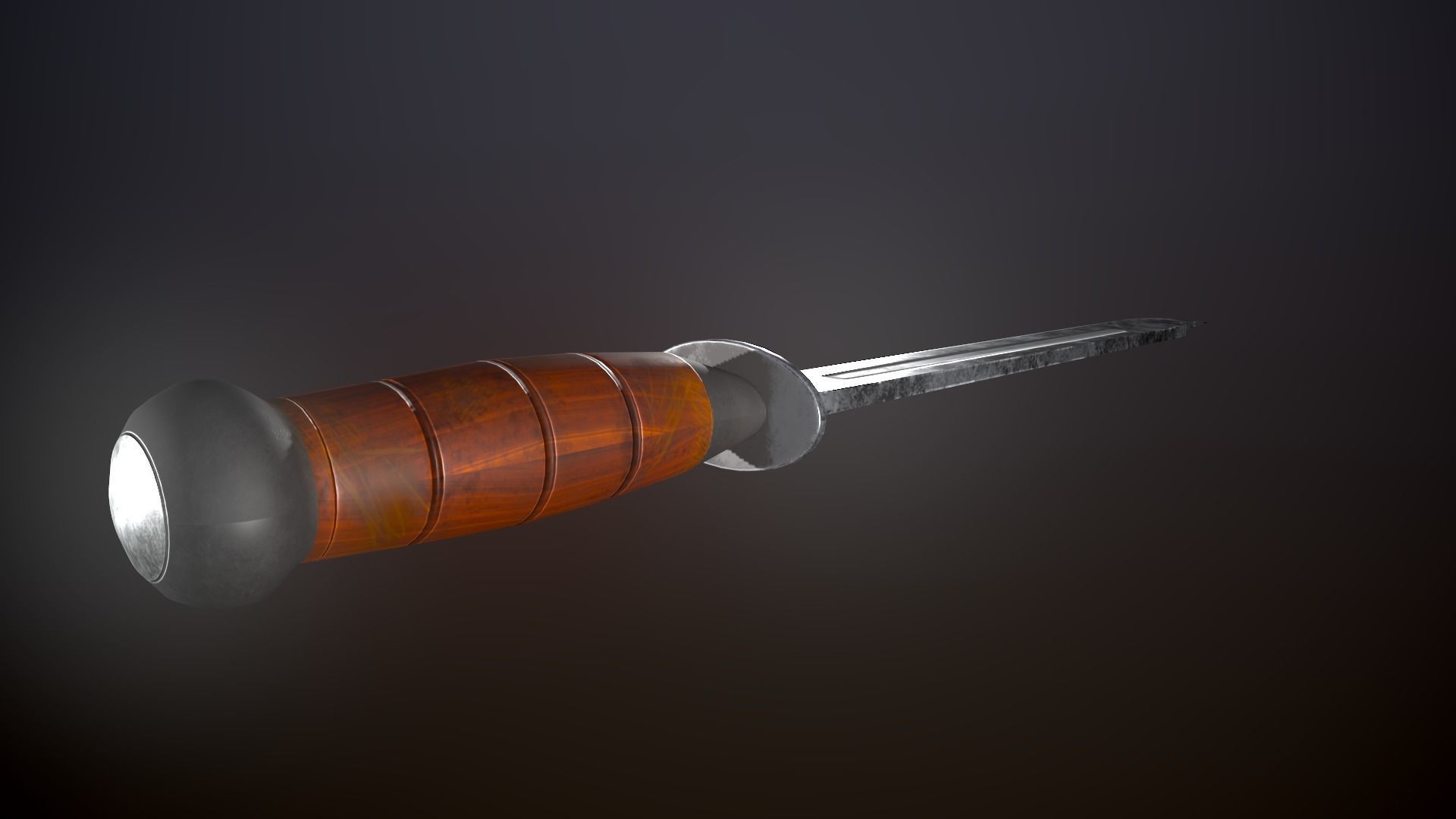 Combat knife Low-poly 3D model_4