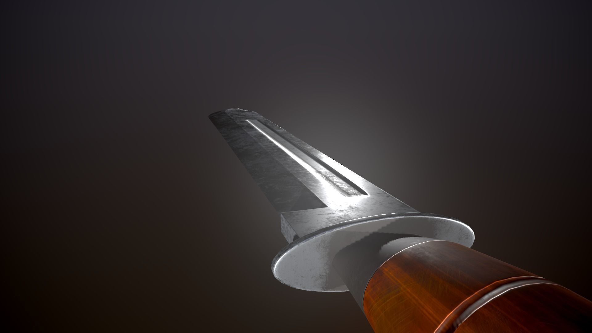 Combat knife Low-poly 3D model_5