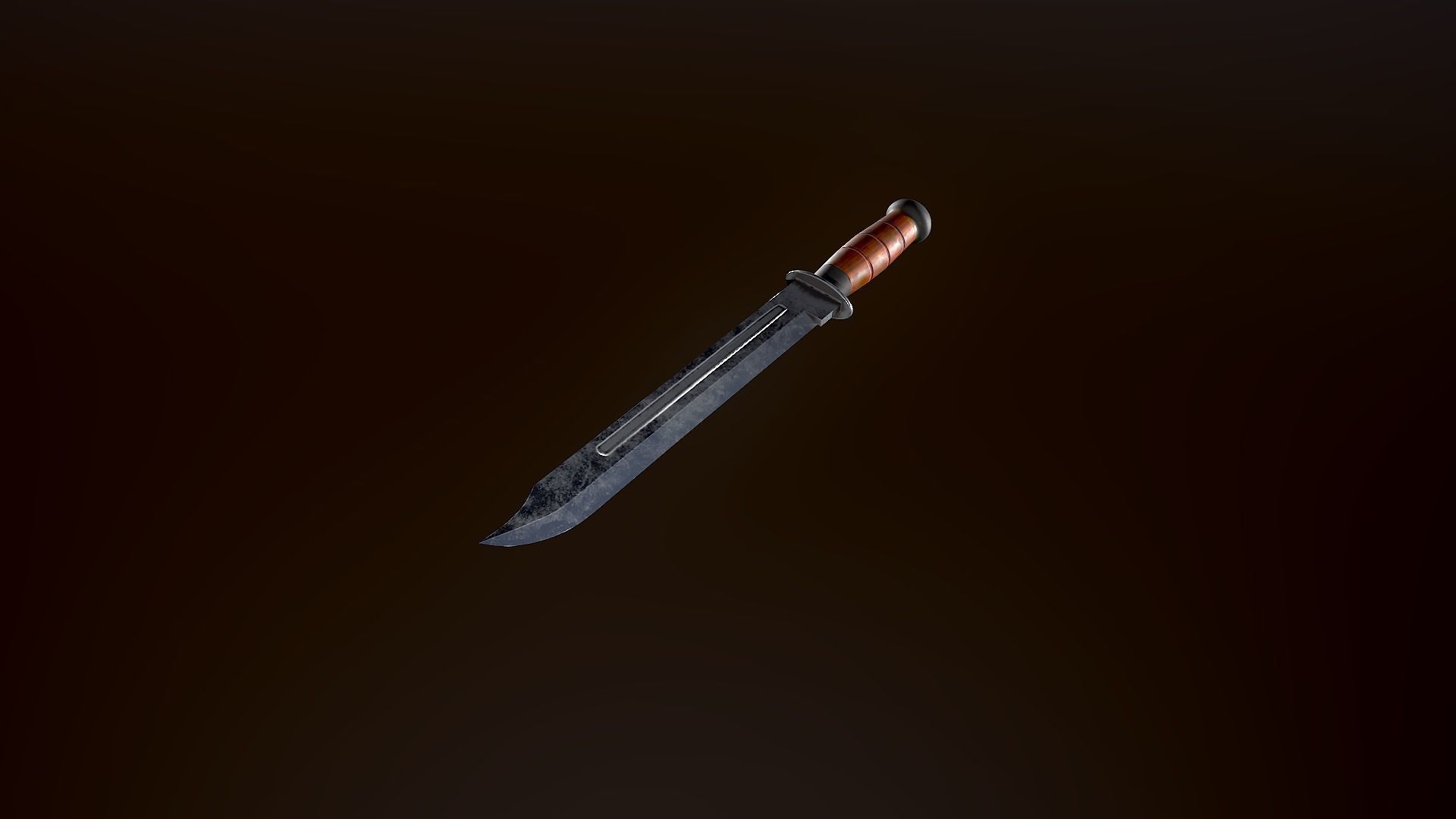 Combat knife Low-poly 3D model_2