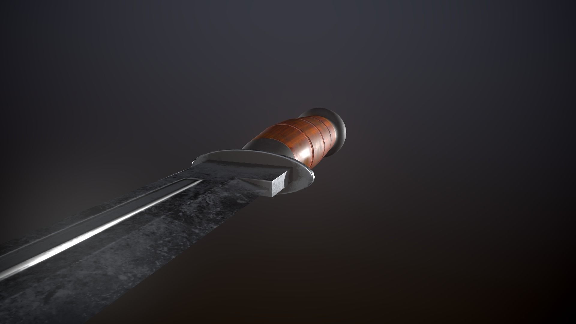 Combat knife Low-poly 3D model_6