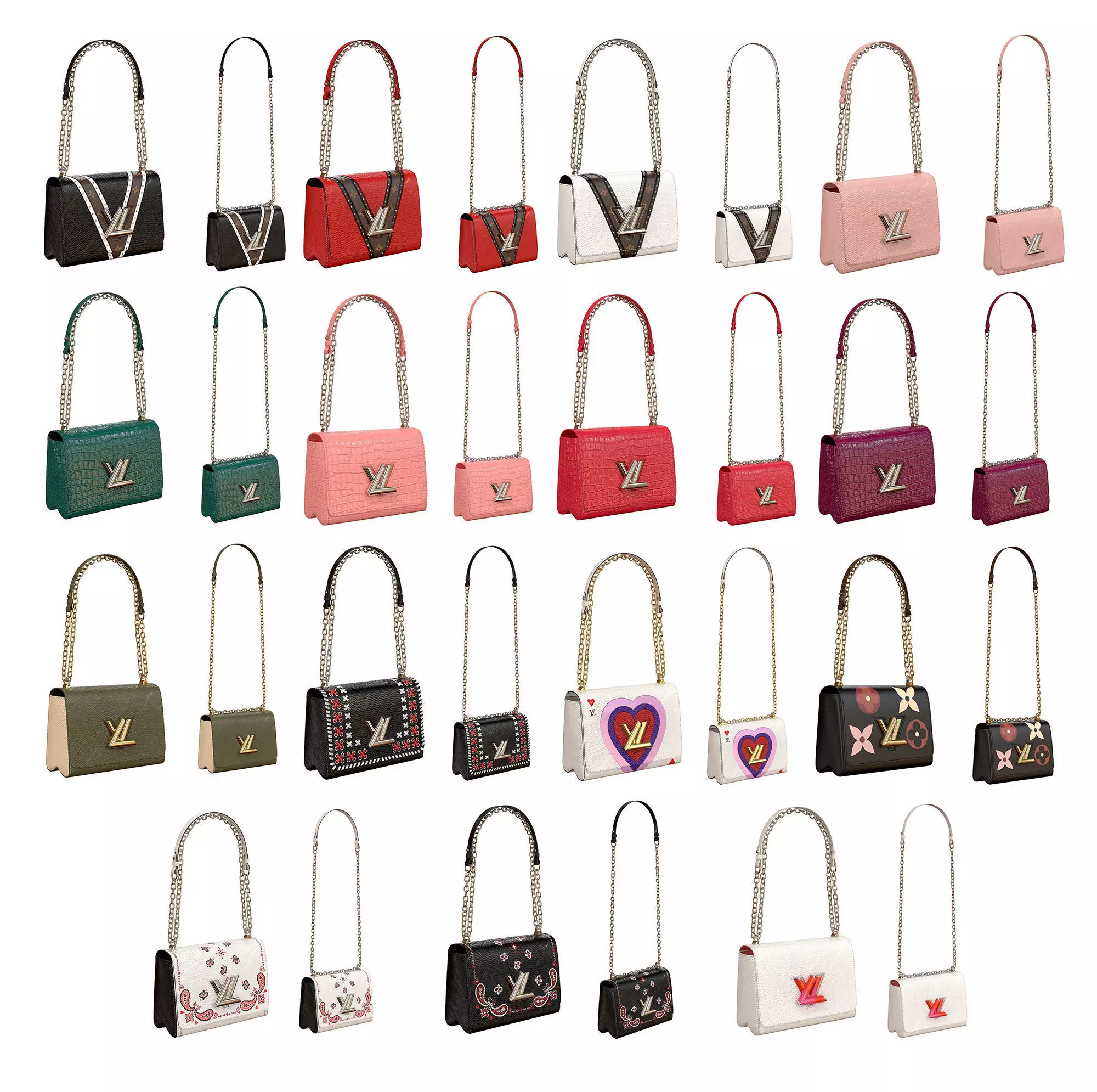 Louis Vuitton Bag Twist 3D Model Collection_0