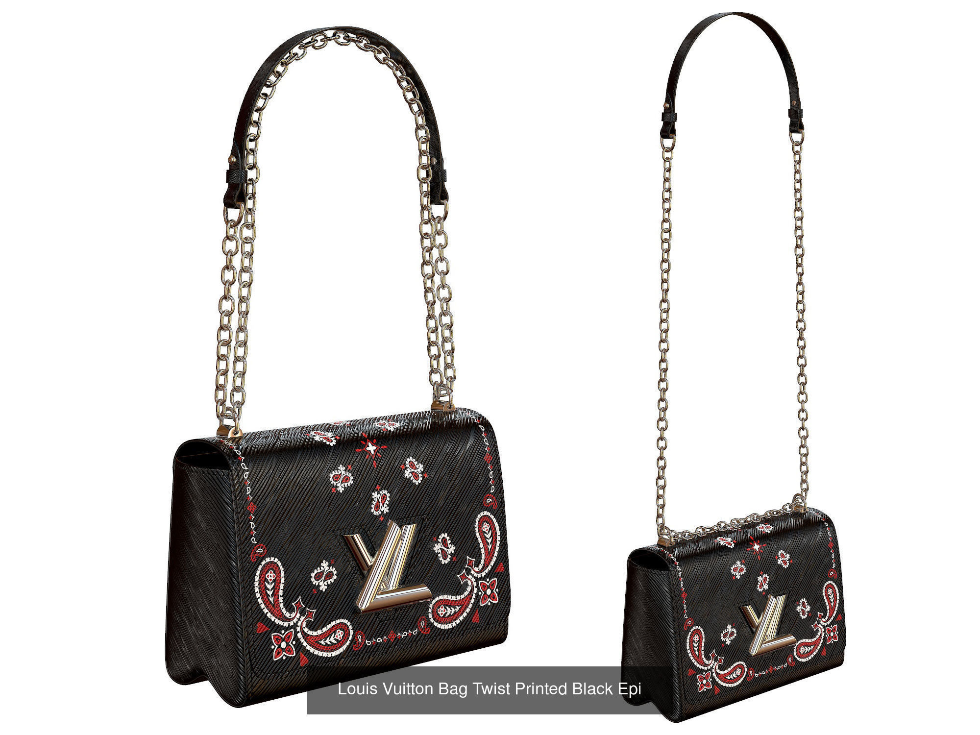 Louis Vuitton Bag Twist 3D Model Collection_11