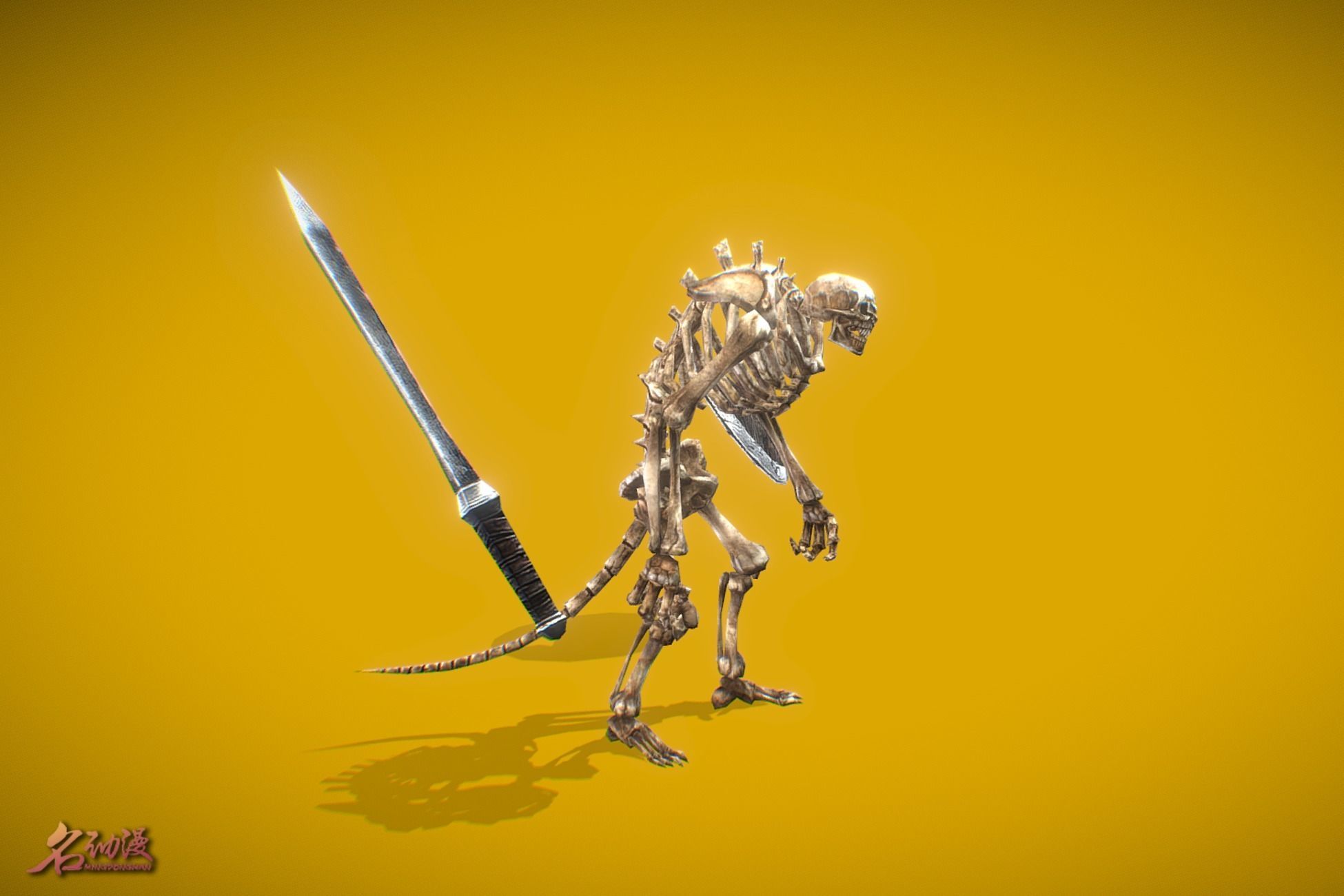 RPG Big Skeleton 1 Low-poly 3D model_3