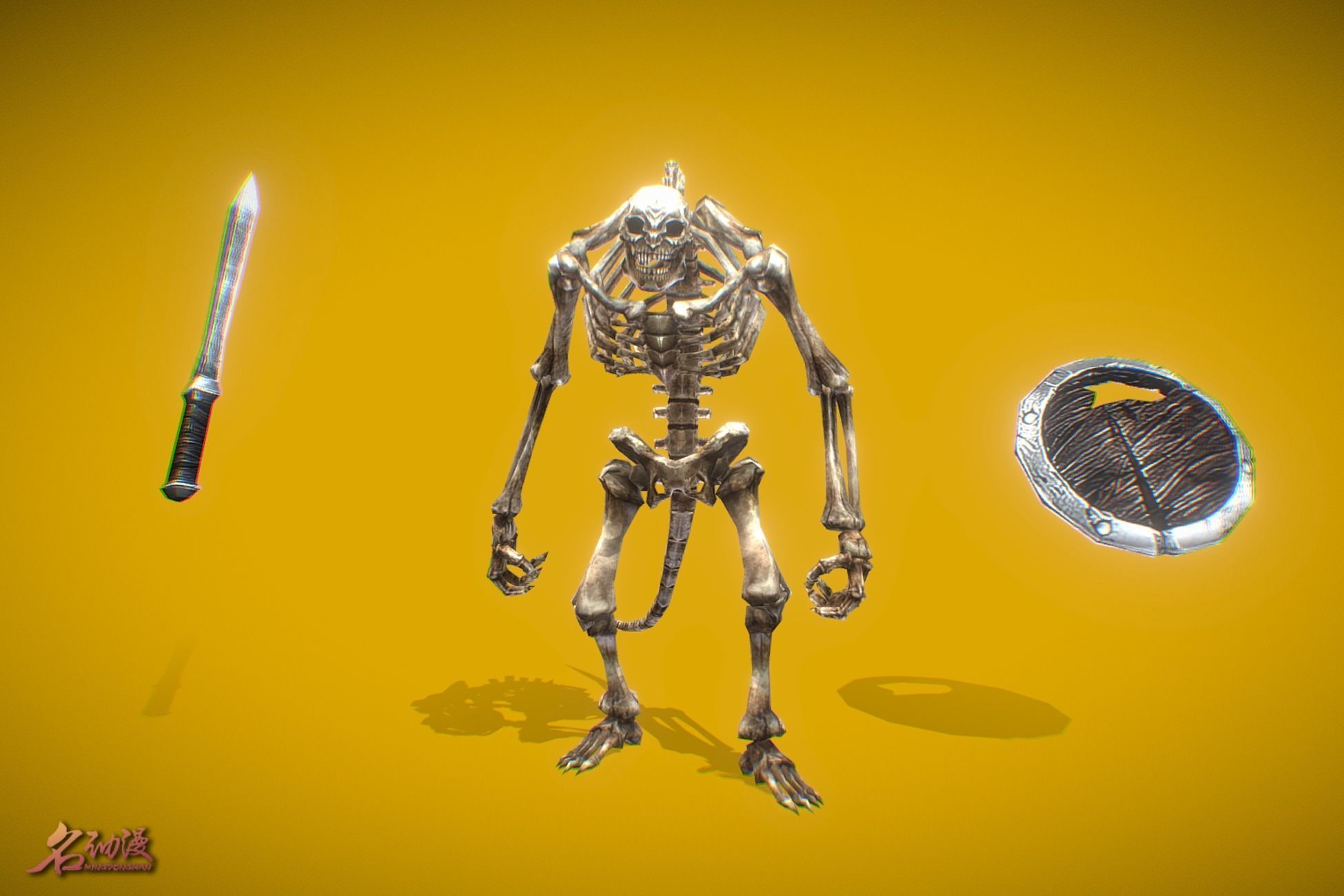 RPG Big Skeleton 1 Low-poly 3D model_1
