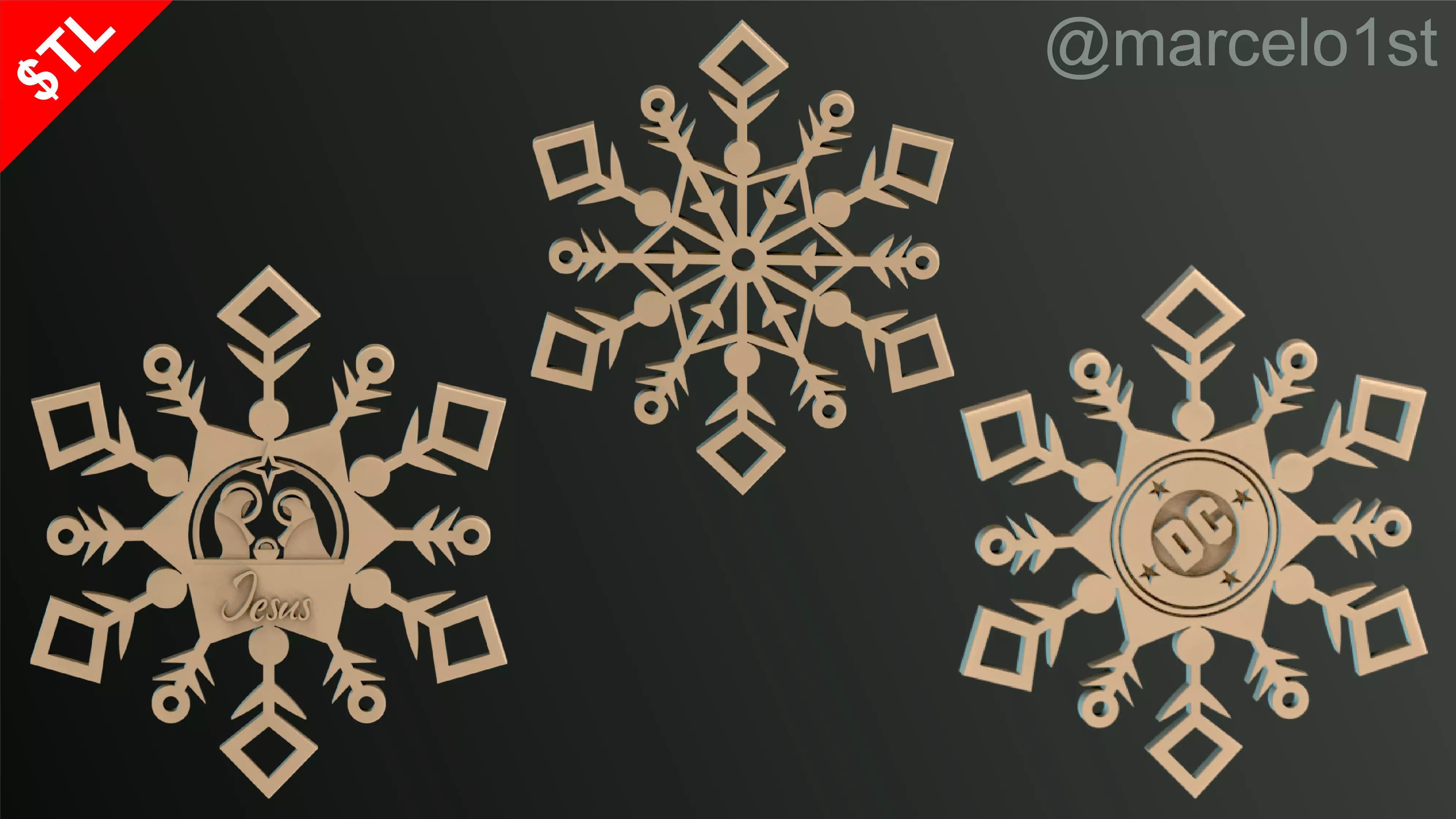 Snowflakes Classic-Birth-DC Free 3D print model_0