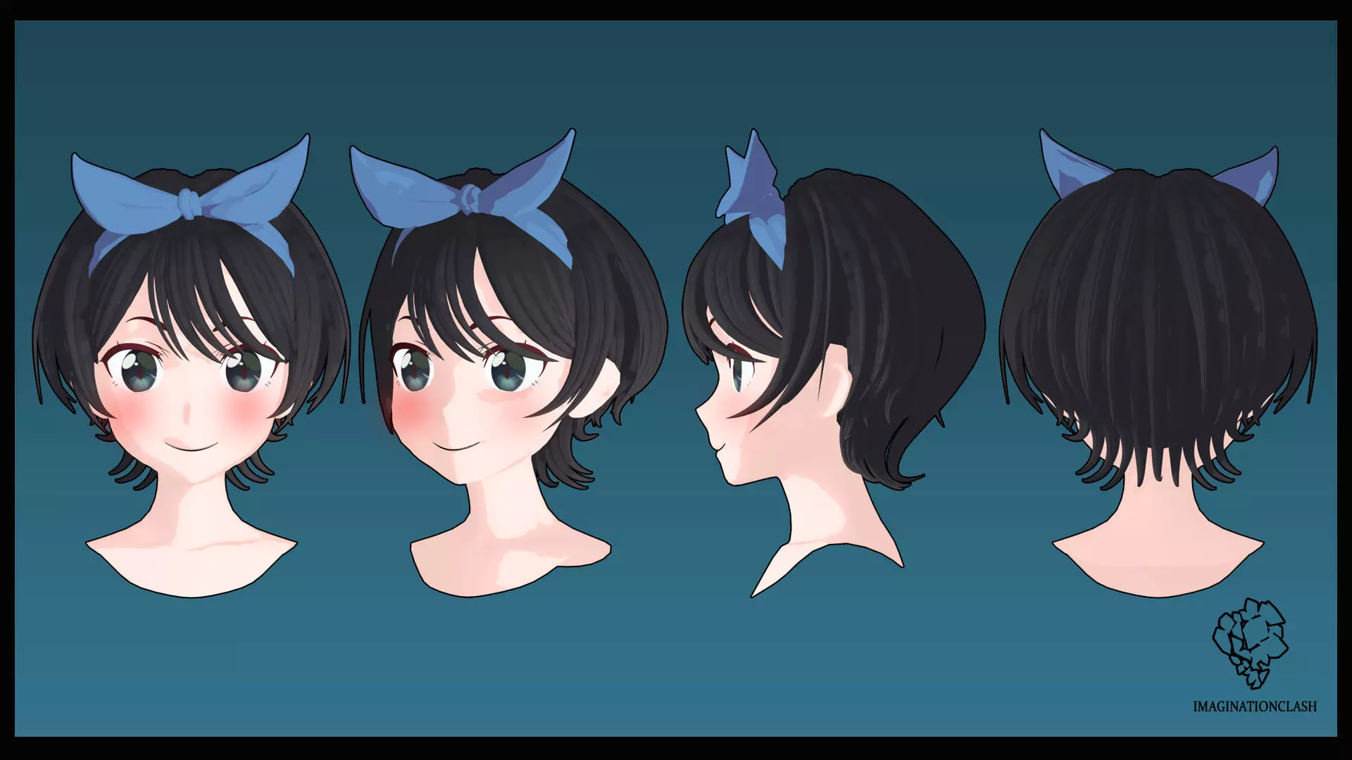 Ruka Hairstyle 3D model_0