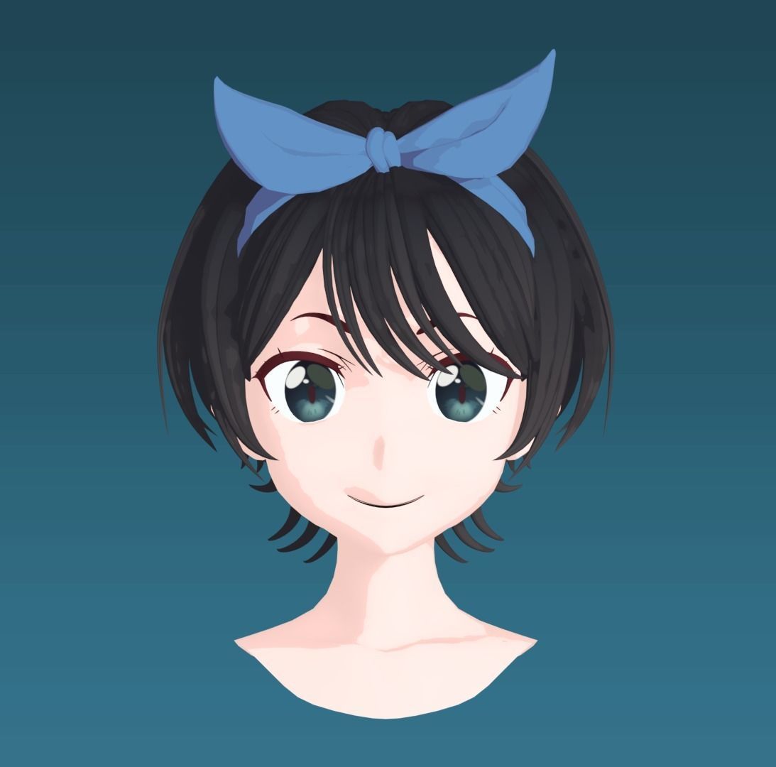 Ruka Hairstyle 3D model_1