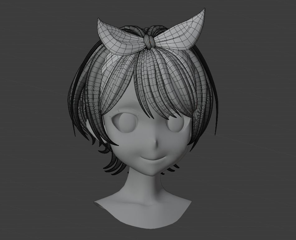 Ruka Hairstyle 3D model_4