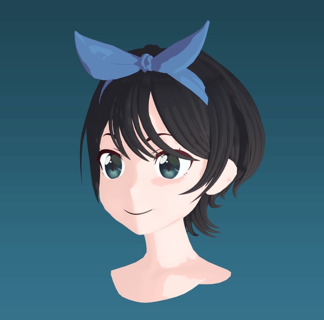 Ruka Hairstyle 3D model_2