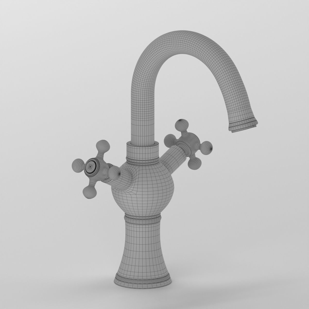 Washbasin mixer RETRO II 3D model_3