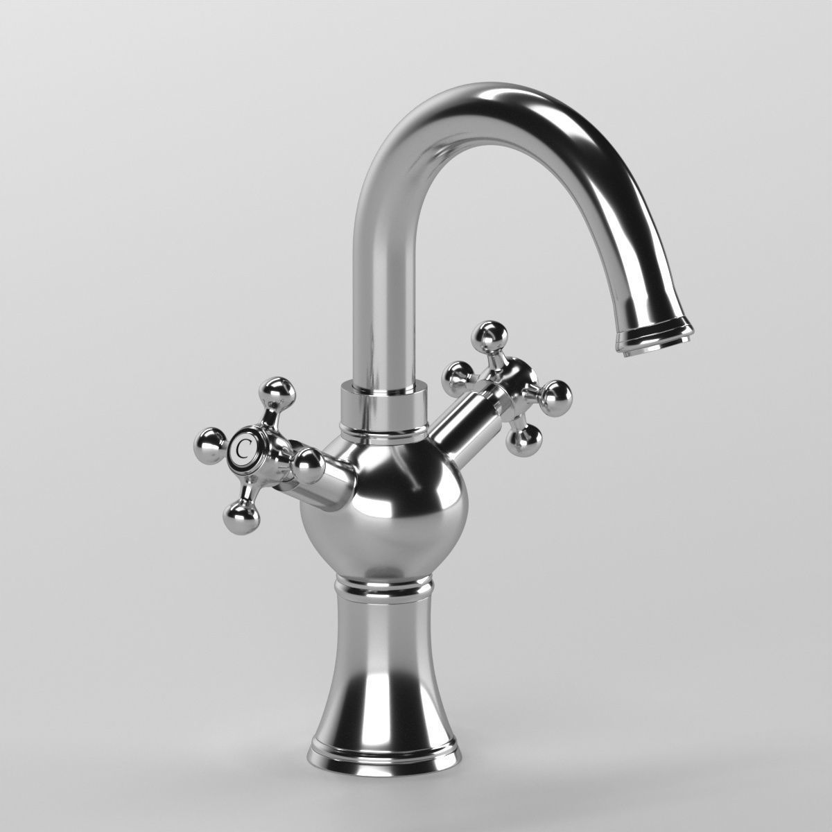 Washbasin mixer RETRO II 3D model_2