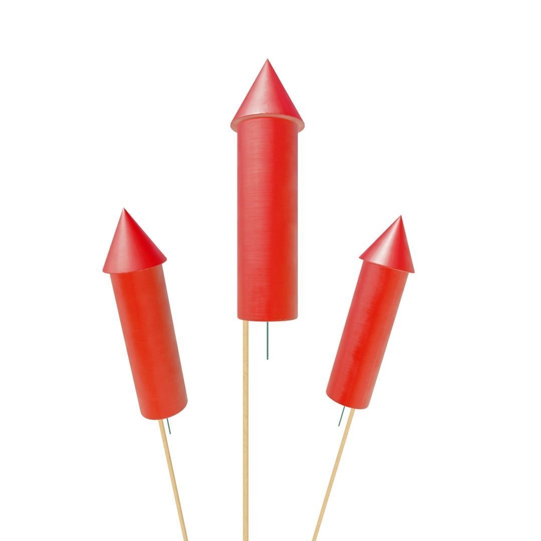 Amazing Red Rocket Free low-poly 3D model_3