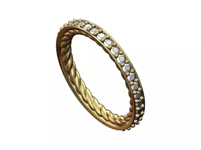 Braided Diamond Eternity wedding band  
