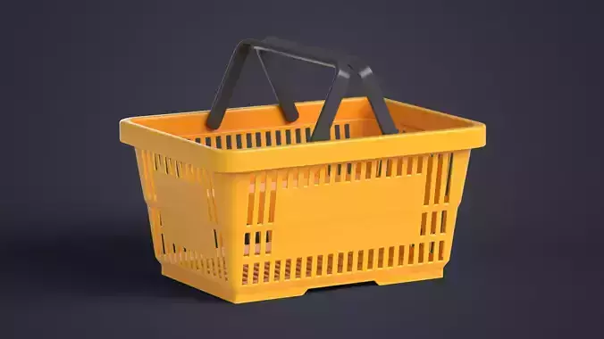 Shopping Basket Low-poly 3D model