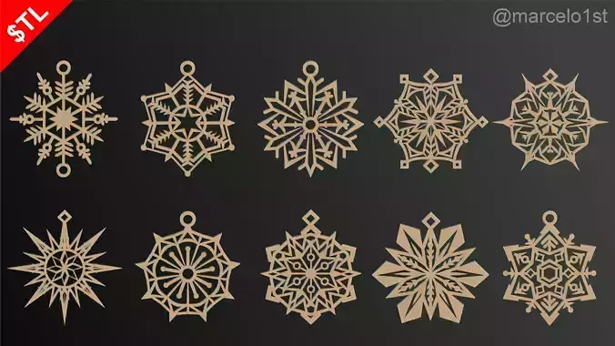 SNOWFLAKES CLASSIC TREE DECORATION 3D print model