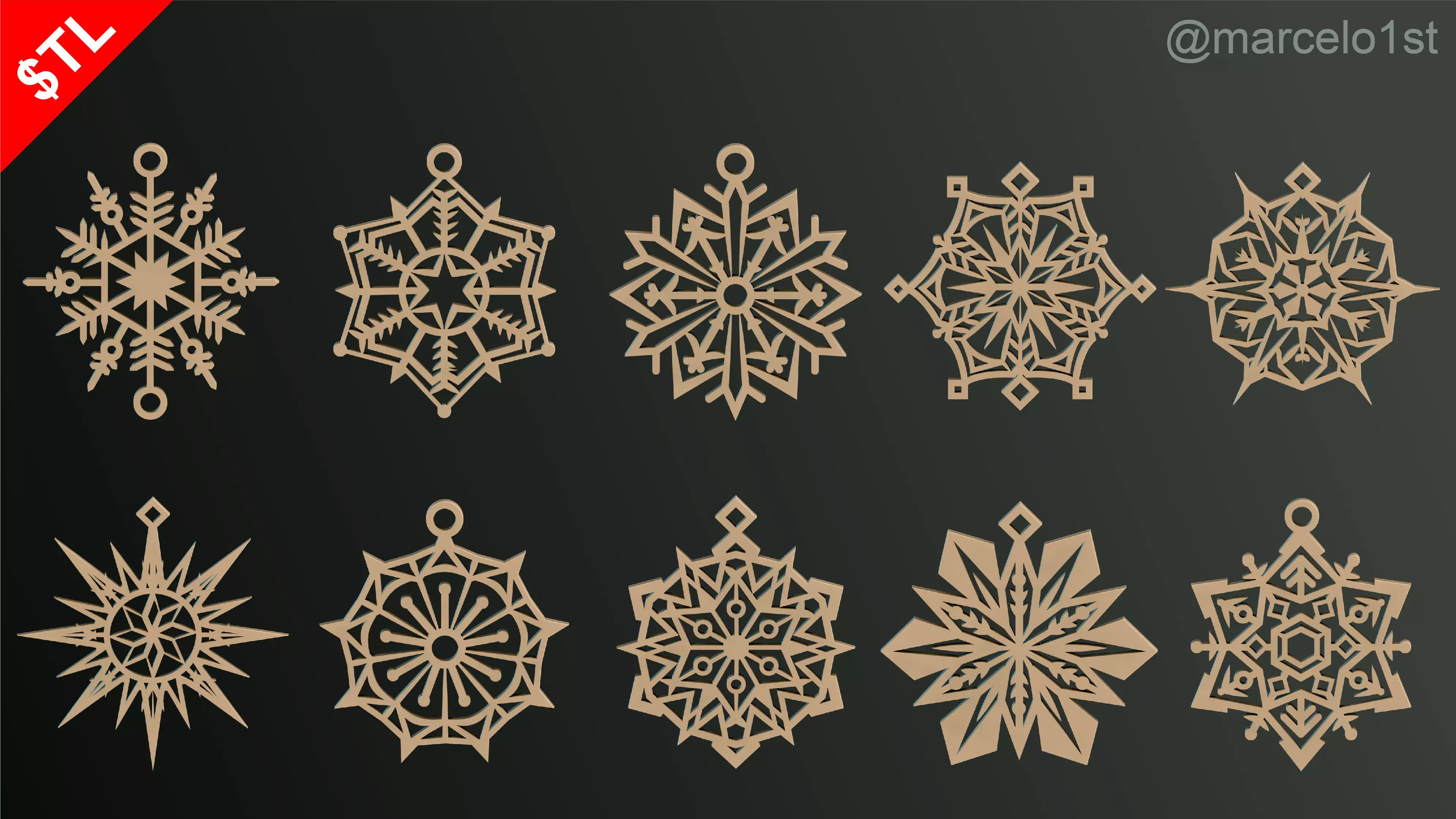 SNOWFLAKES CLASSIC TREE DECORATION 3D print model_0