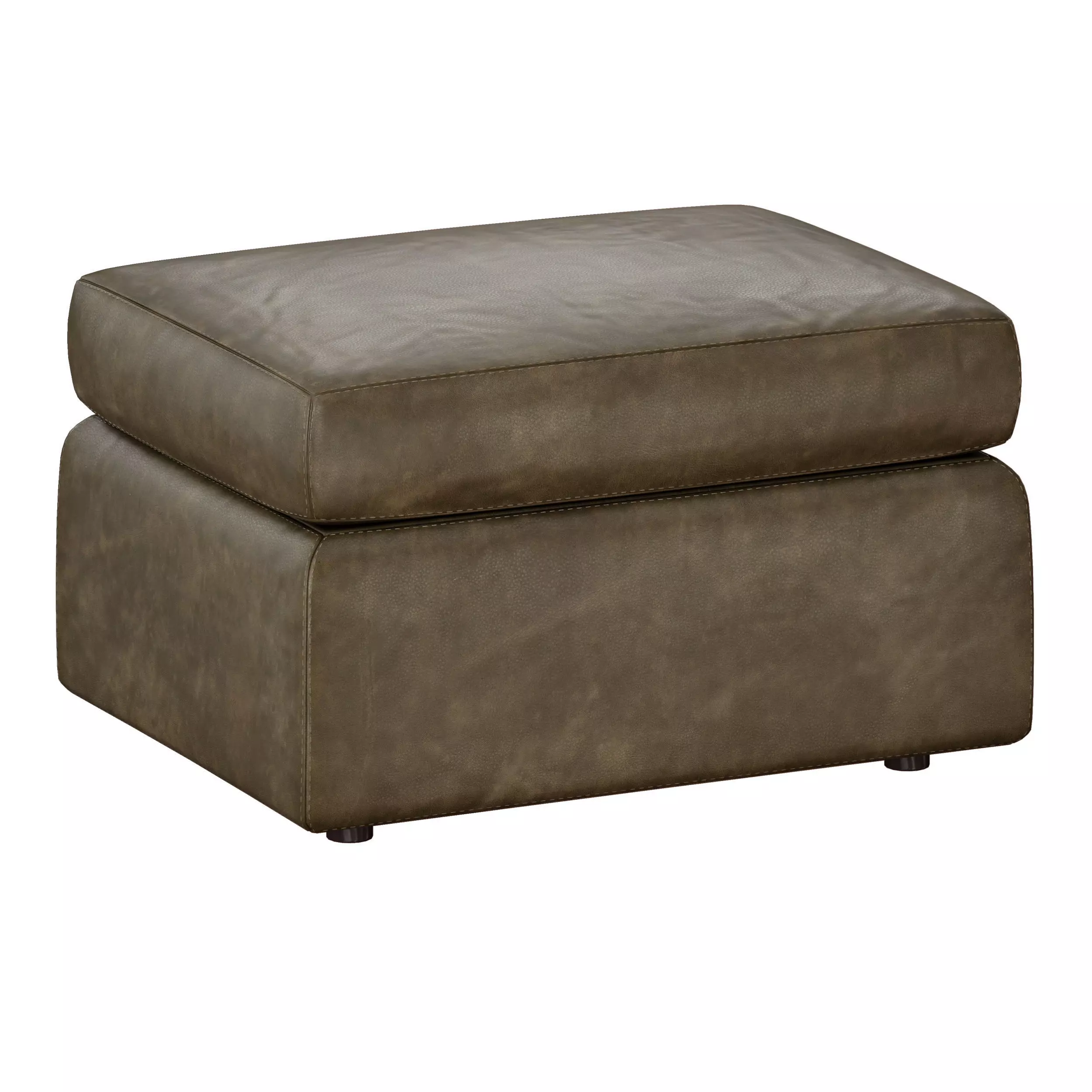 Barrett Leather Ottoman Crate and Barrel 3D model_0