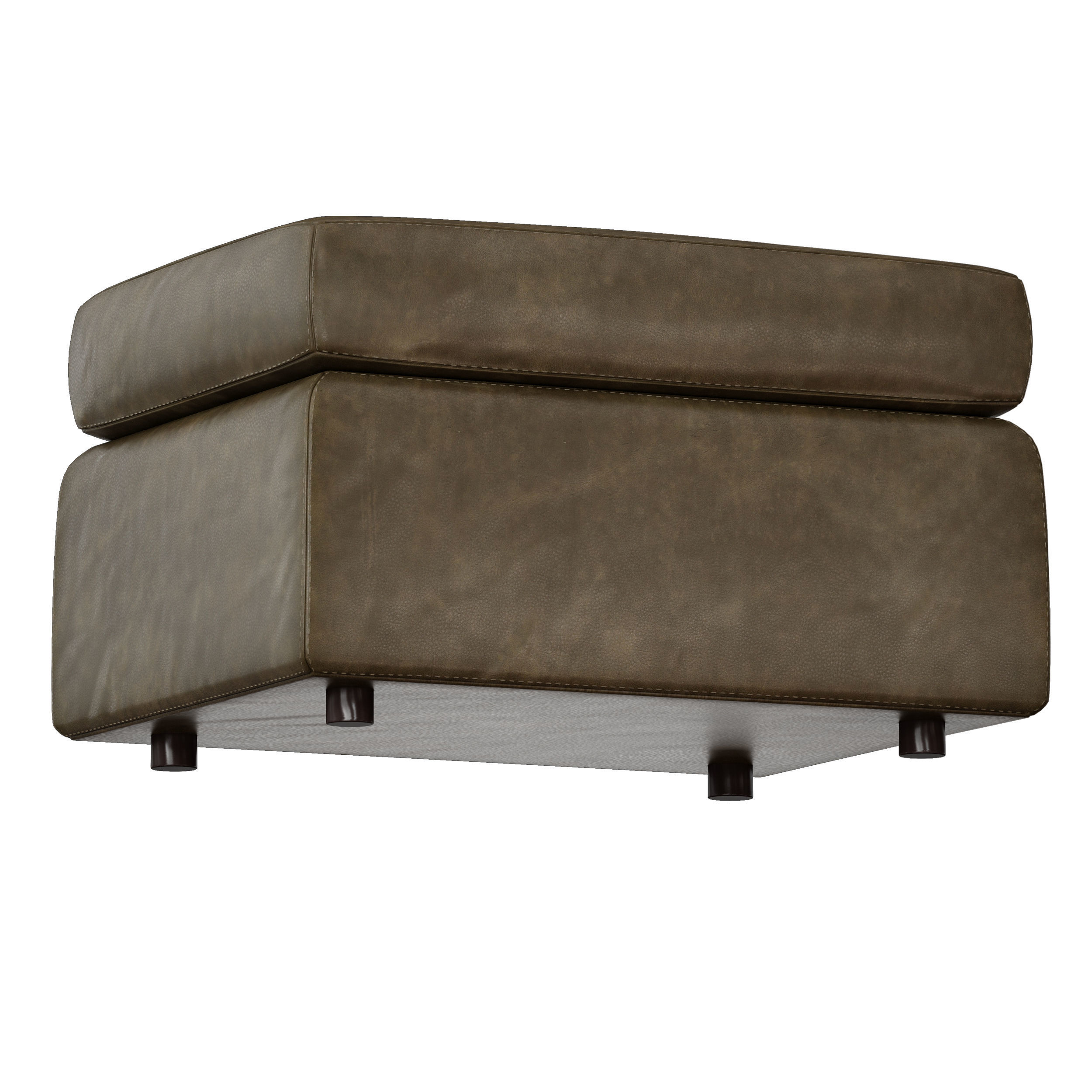 Barrett Leather Ottoman Crate and Barrel 3D model_2
