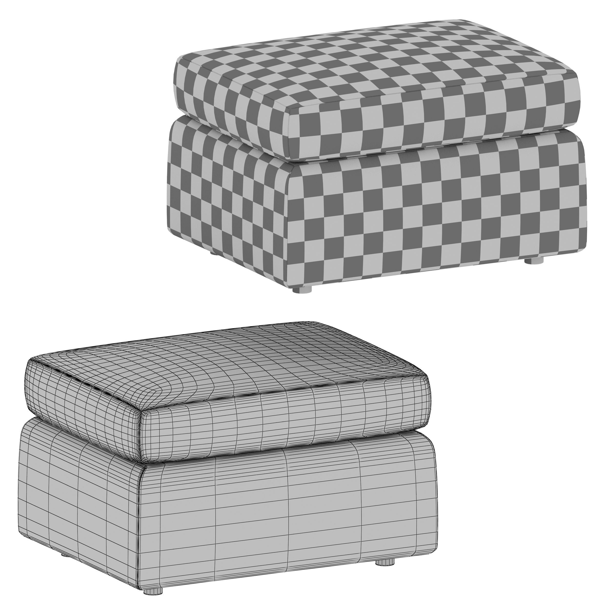 Barrett Leather Ottoman Crate and Barrel 3D model_11