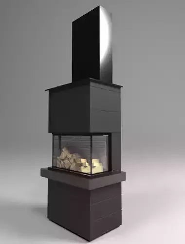 A fireplace modern