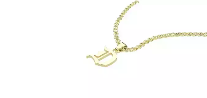 Gothic D letter pendant