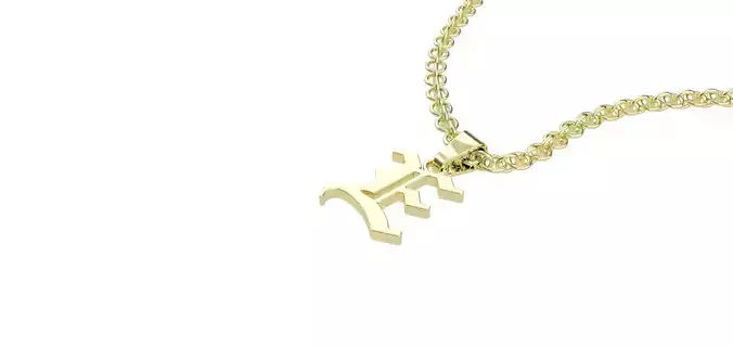 Gothic E letter pendant