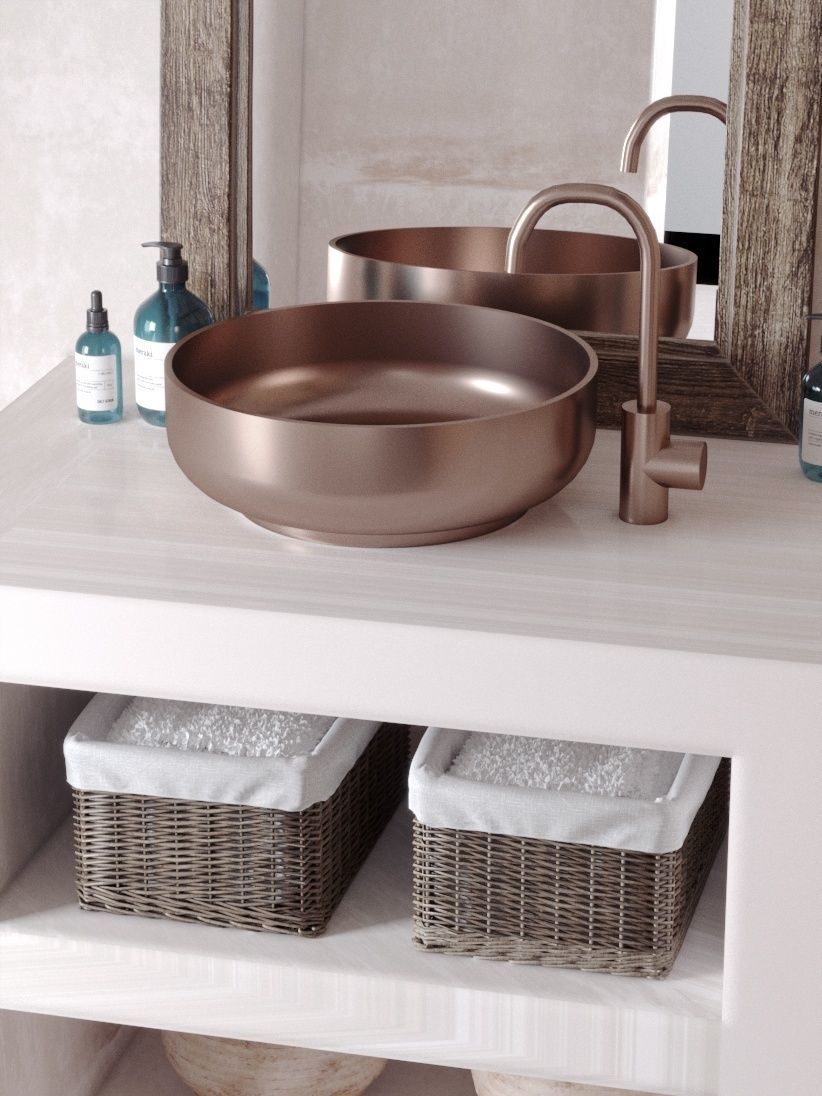 Washbasin bathroom with ceiling fan 3D model_2