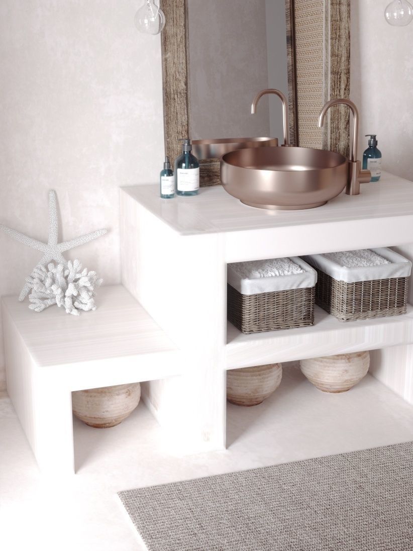 Washbasin bathroom with ceiling fan 3D model_1