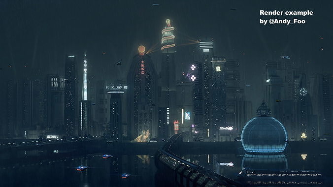 SCI-FI Futuristic Buildings Collection 45 models 3D Model Pack 6