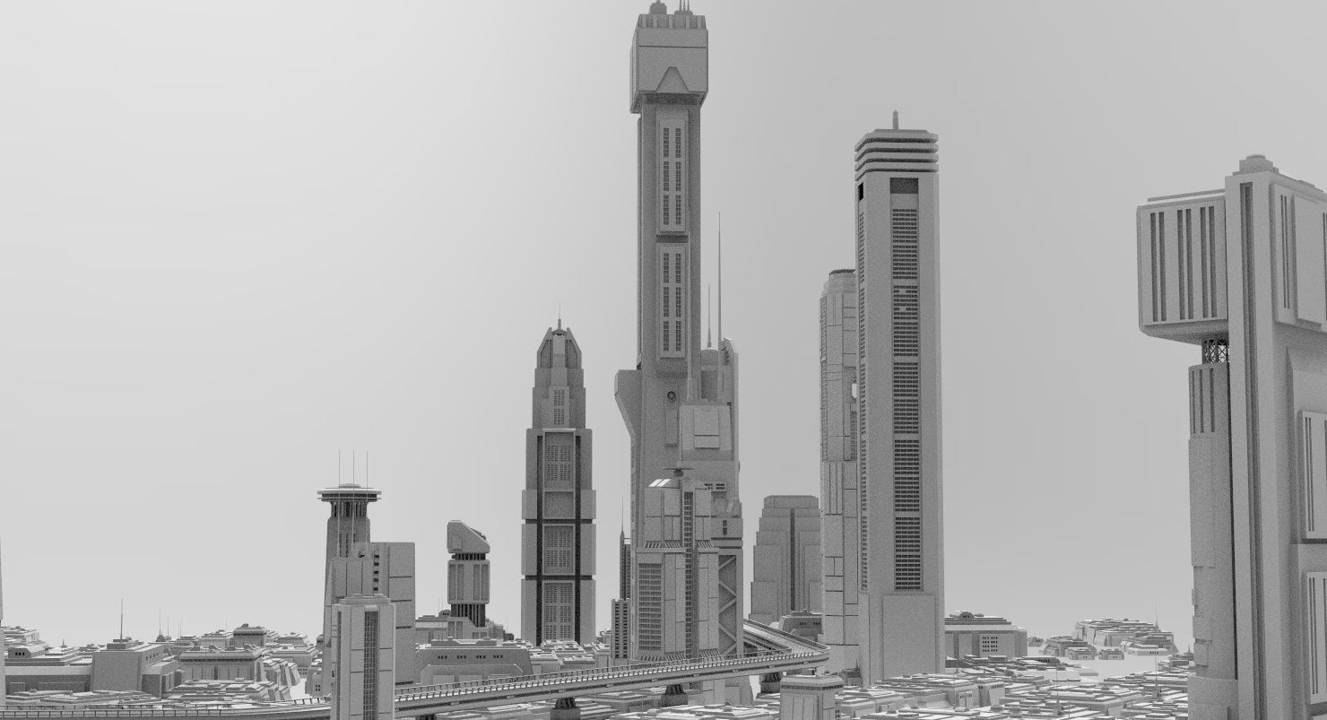 SCI-FI Futuristic Buildings Collection 45 models _10
