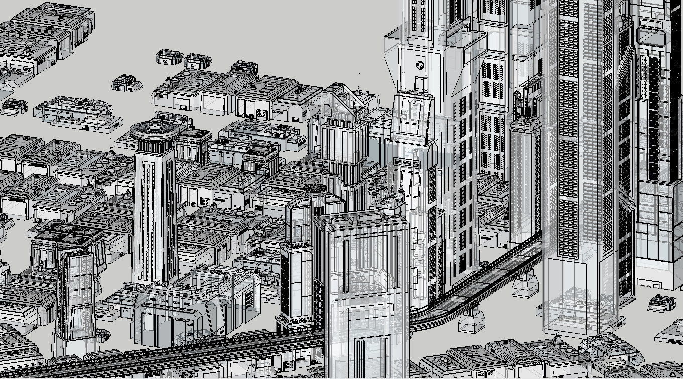 SCI-FI Futuristic Buildings Collection 45 models _12