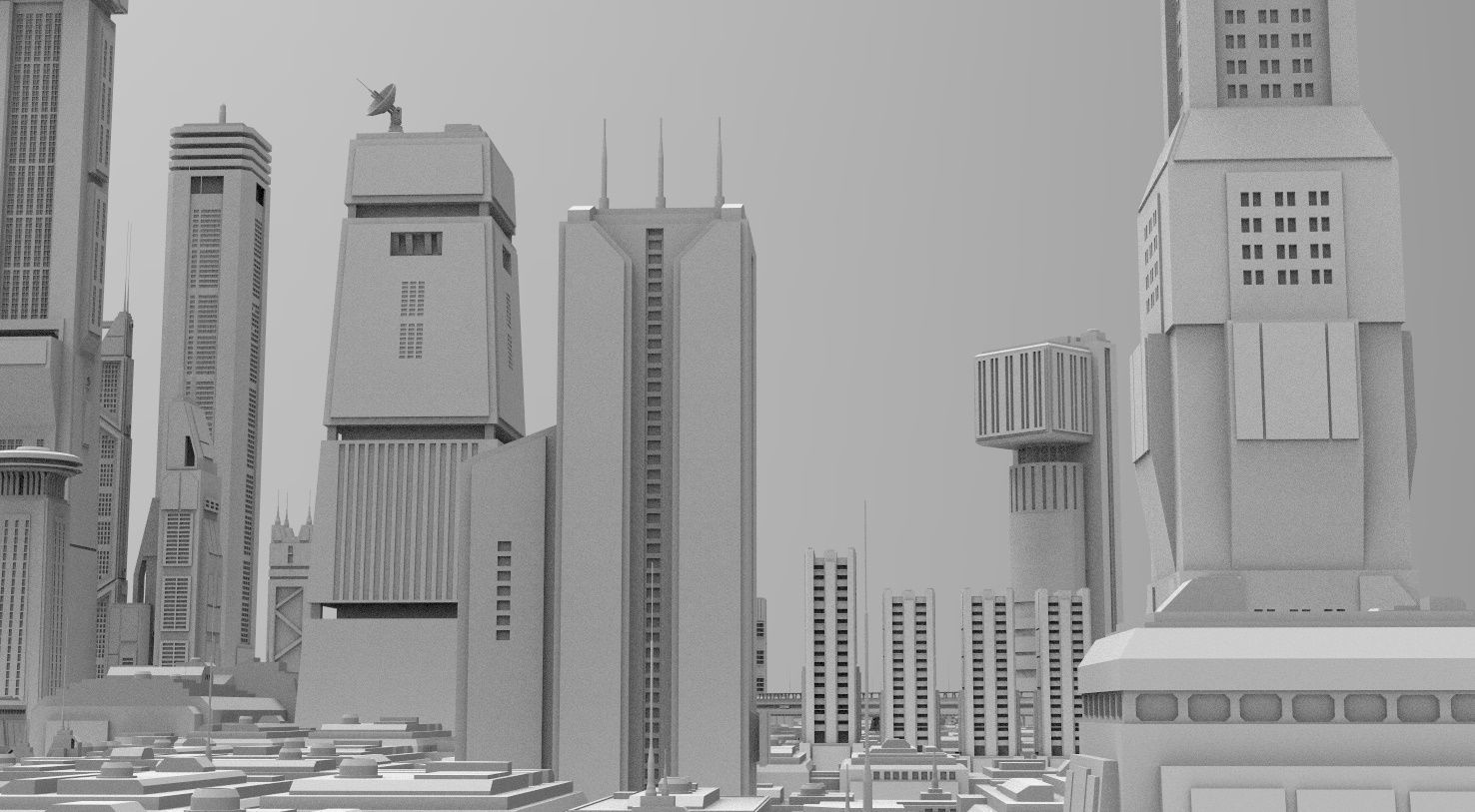 SCI-FI Futuristic Buildings Collection 45 models _8