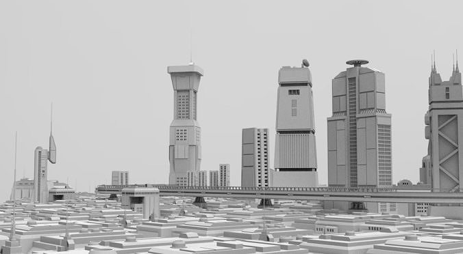 SCI-FI Futuristic Buildings Collection 45 models 3D Model Pack 7