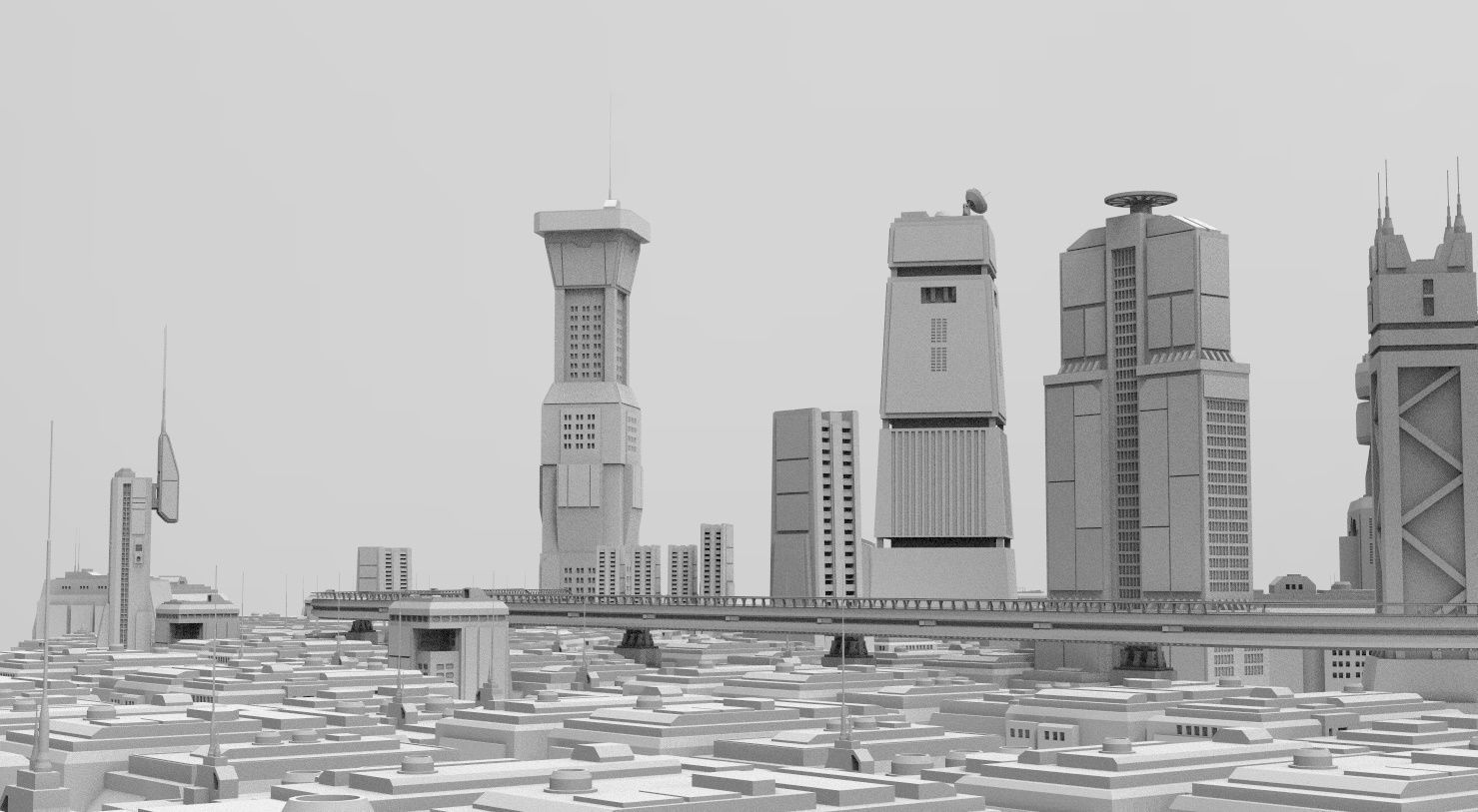 SCI-FI Futuristic Buildings Collection 45 models _6