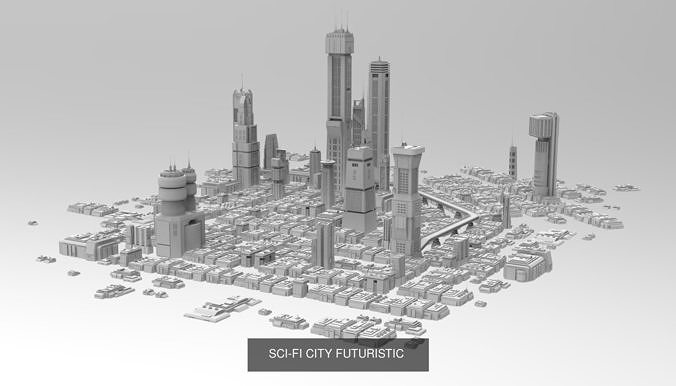 SCI-FI Futuristic Buildings Collection 45 models 3D Model Pack 4