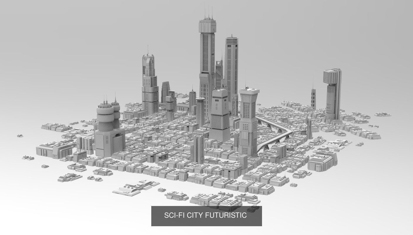SCI-FI Futuristic Buildings Collection 45 models _3