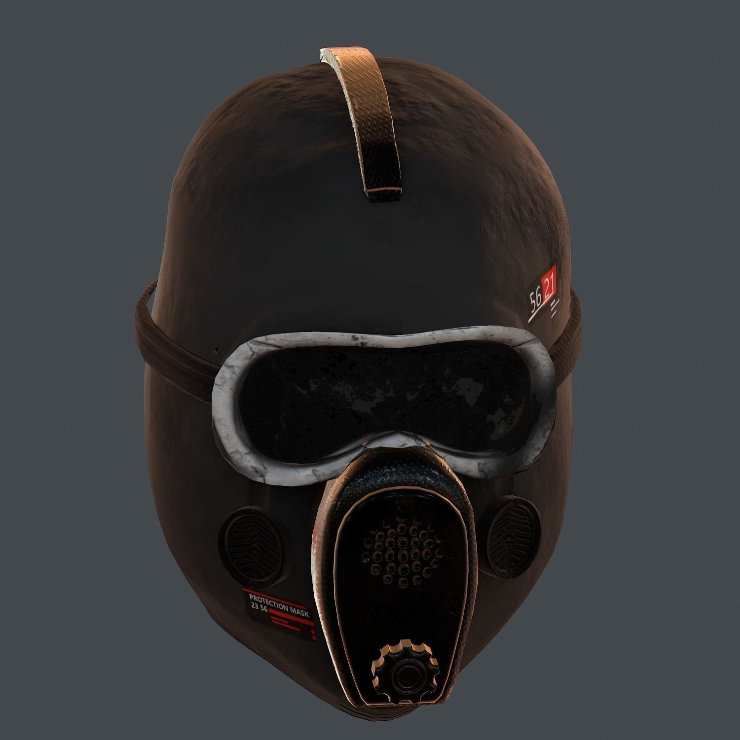 Gas mask helmet 3d model scifi Low-poly Low-poly 3D model_5
