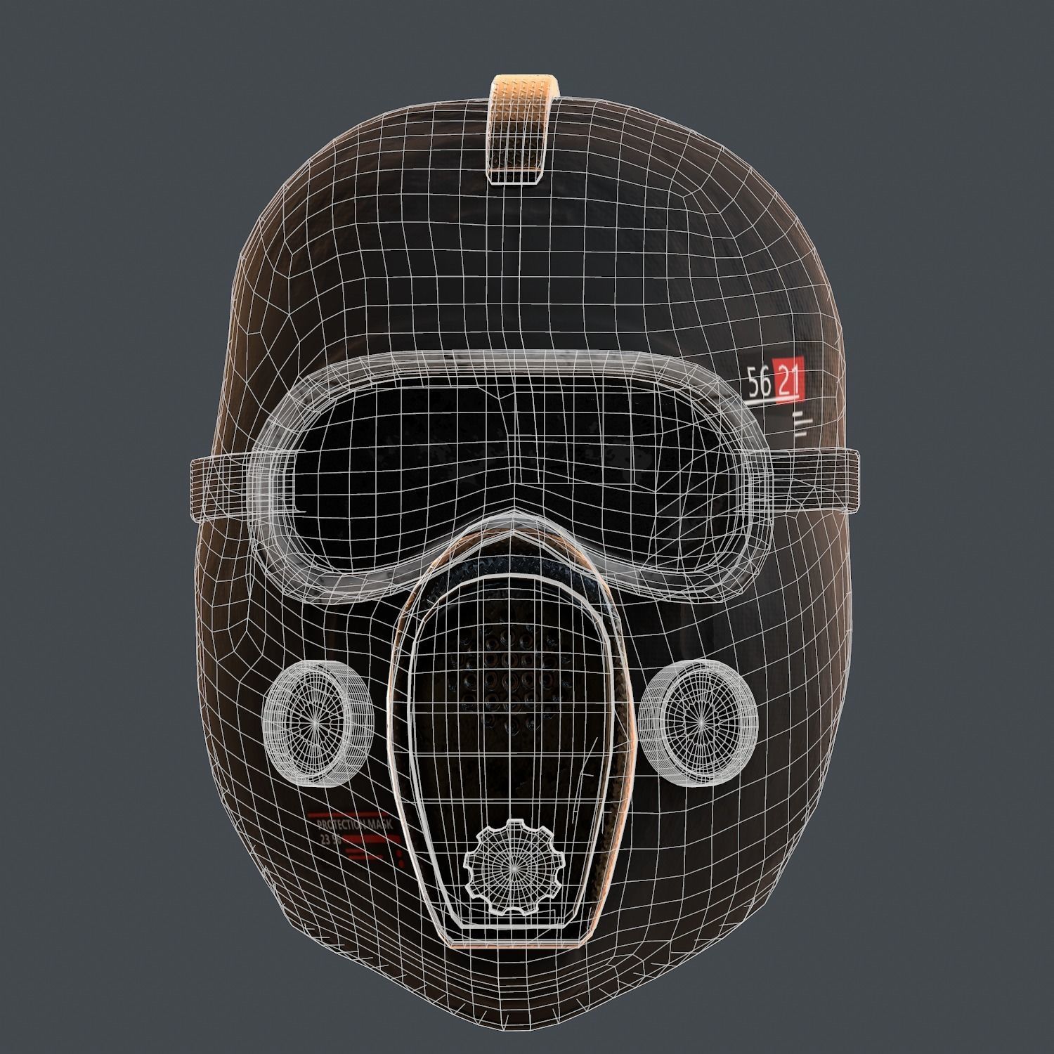 Gas mask helmet 3d model scifi Low-poly Low-poly 3D model_8