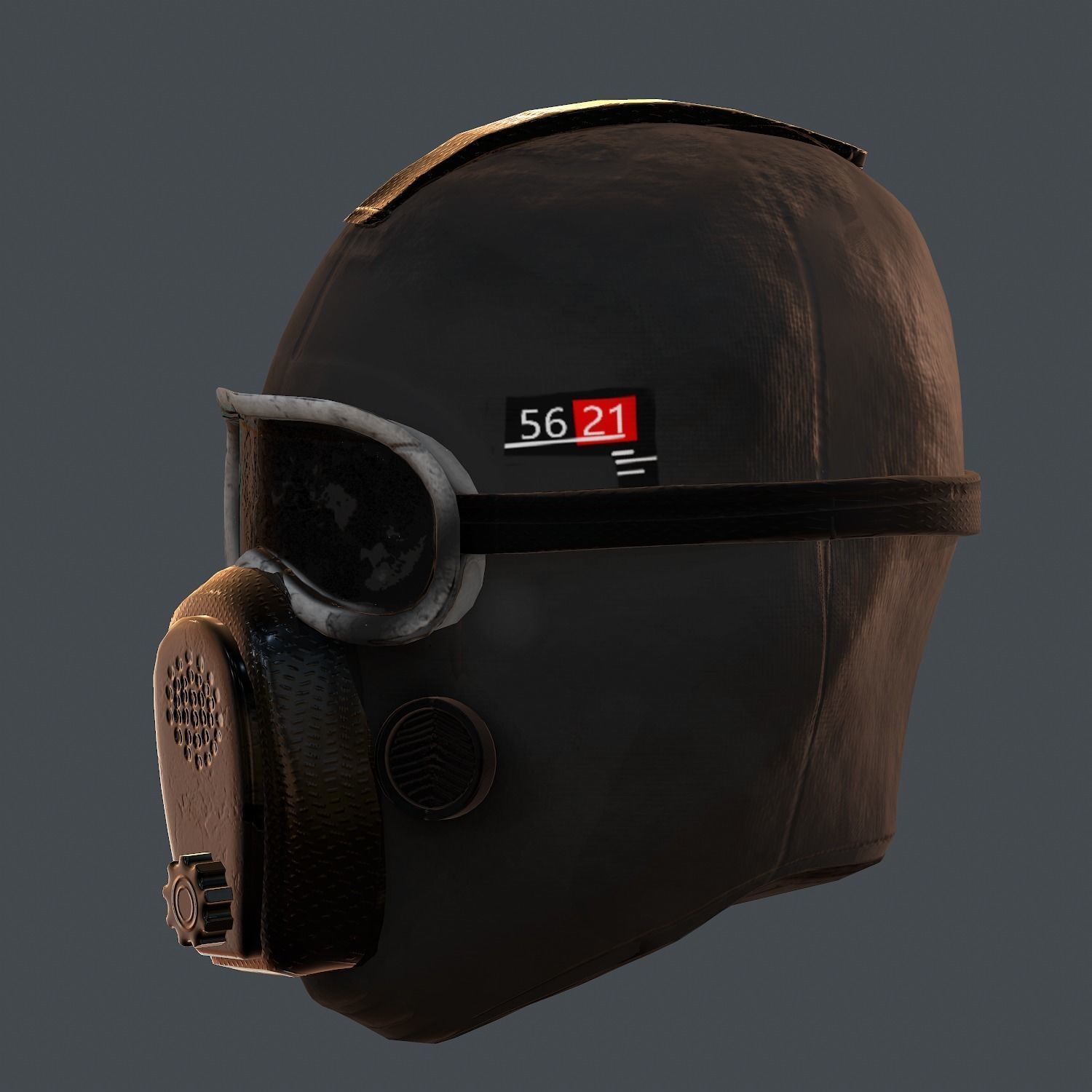 Gas mask helmet 3d model scifi Low-poly Low-poly 3D model_6
