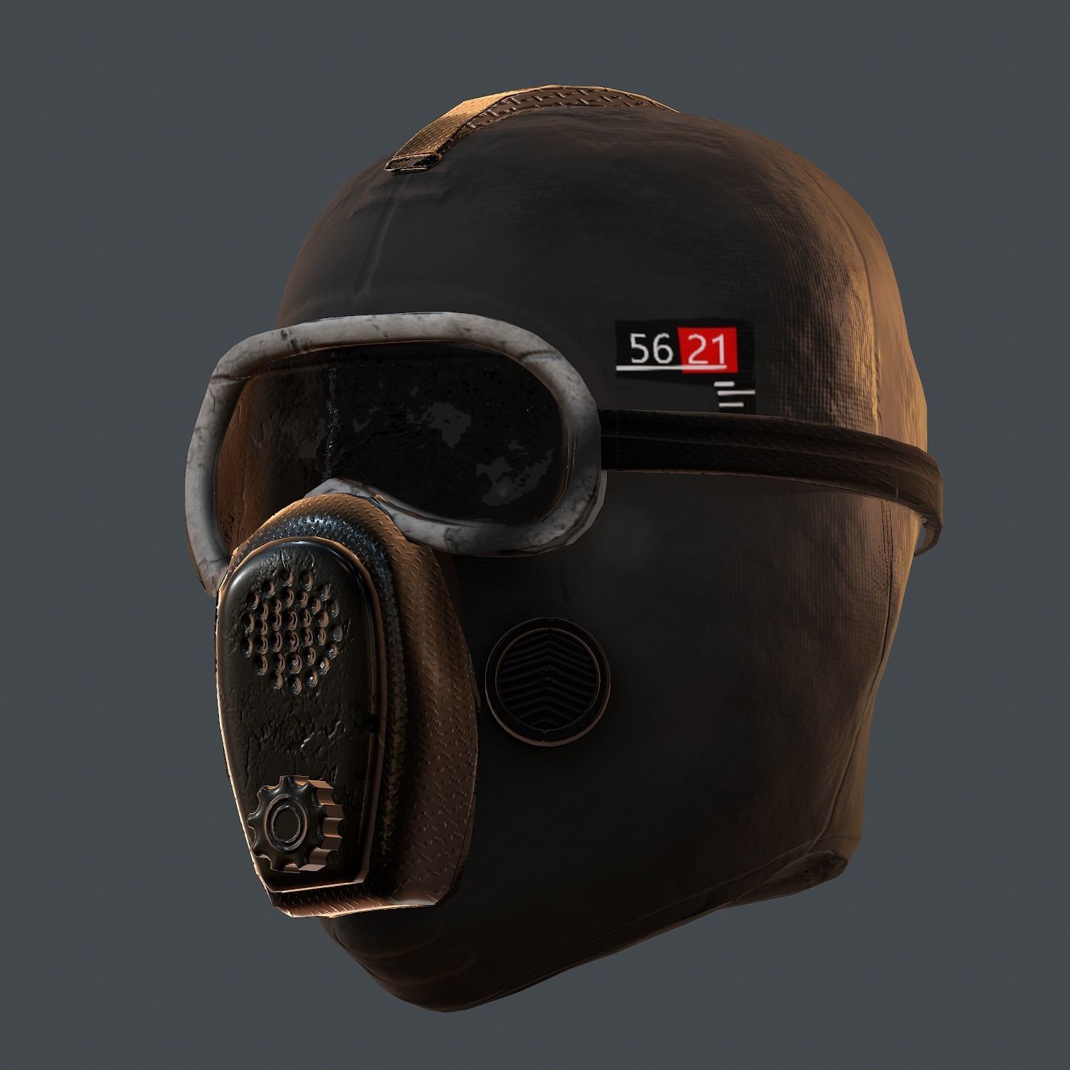 Gas mask helmet 3d model scifi Low-poly Low-poly 3D model_4
