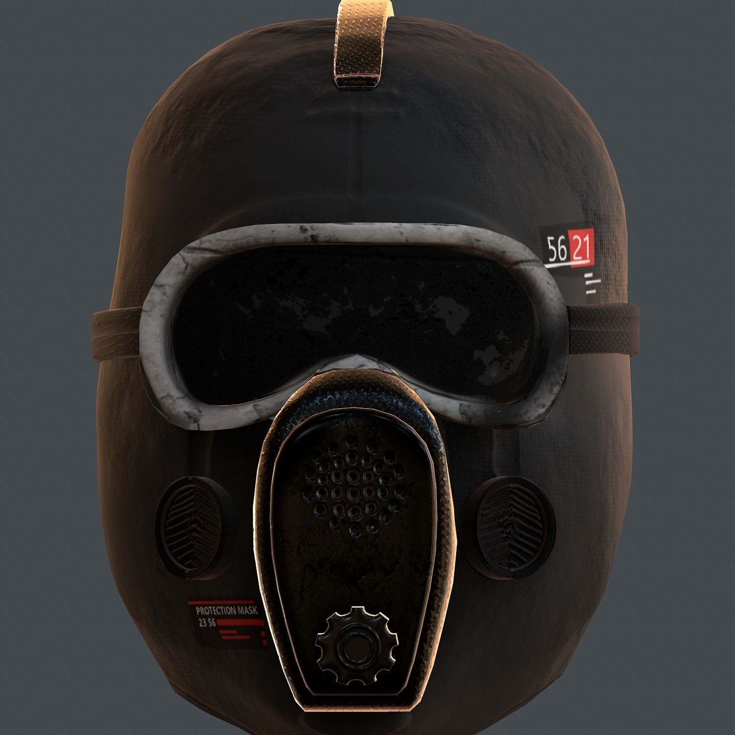 Gas mask helmet 3d model scifi Low-poly Low-poly 3D model_2