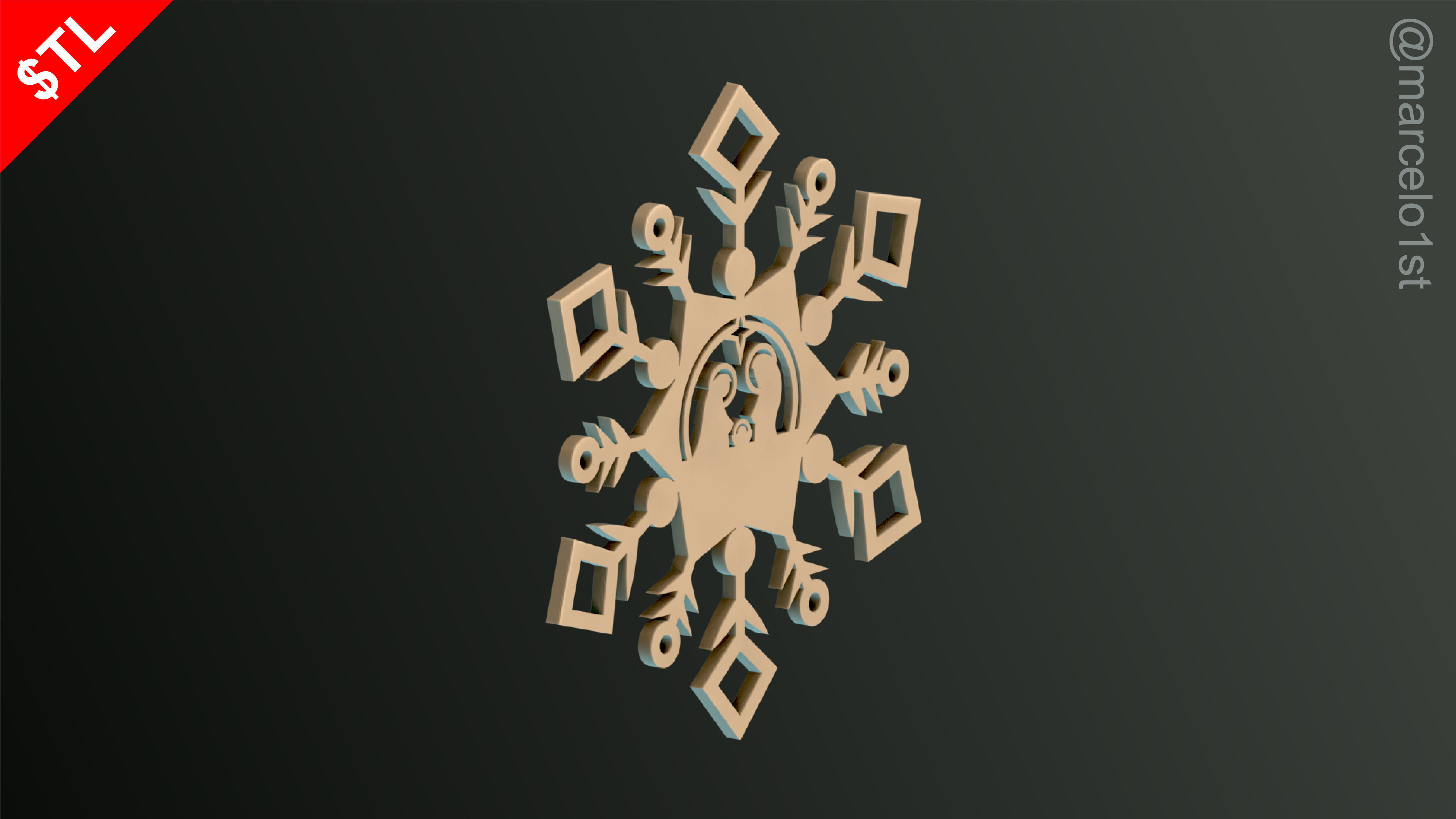 Snowflakes Birth Celebration 3D print model_6