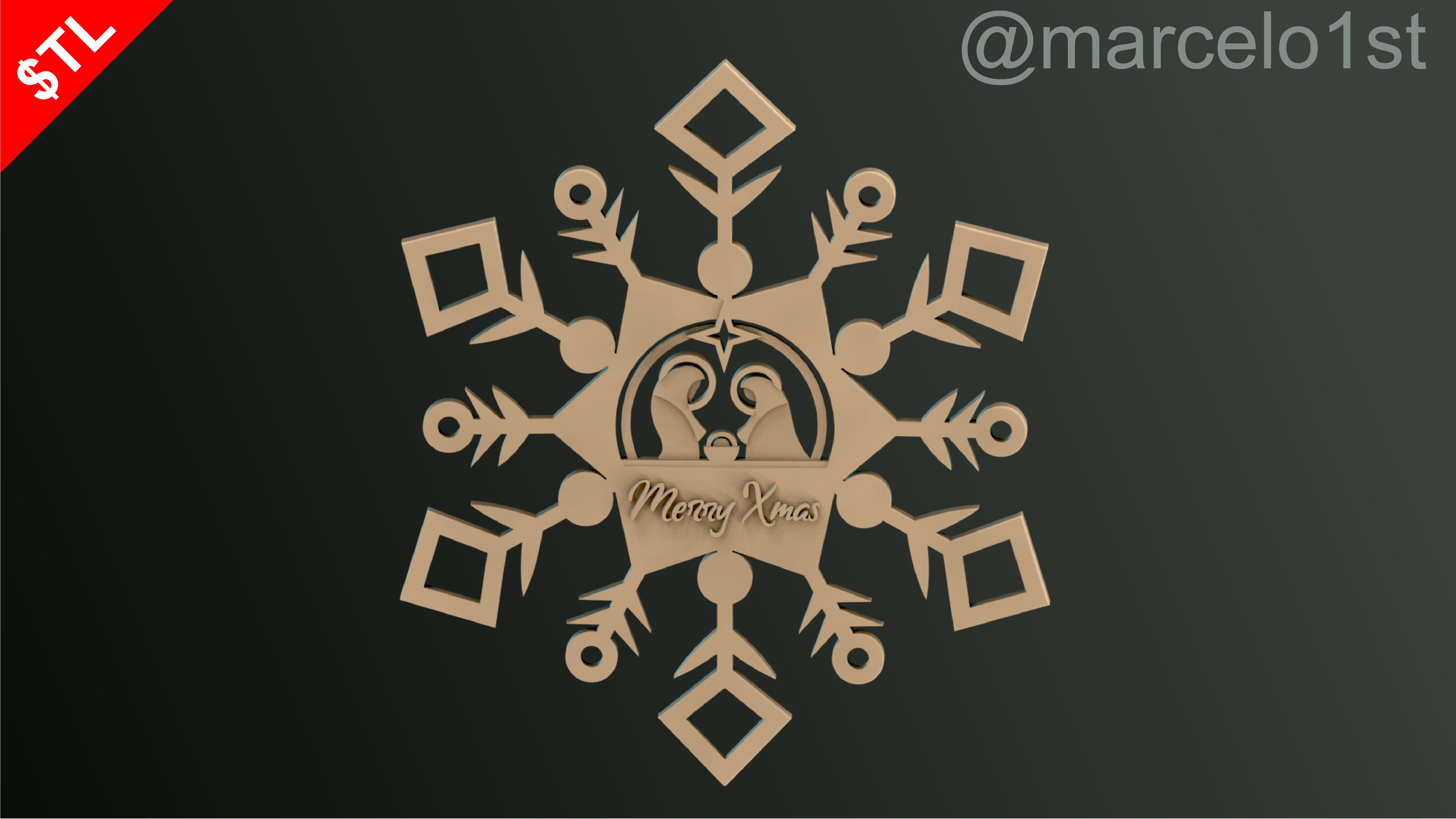 Snowflakes Birth Celebration 3D print model_22